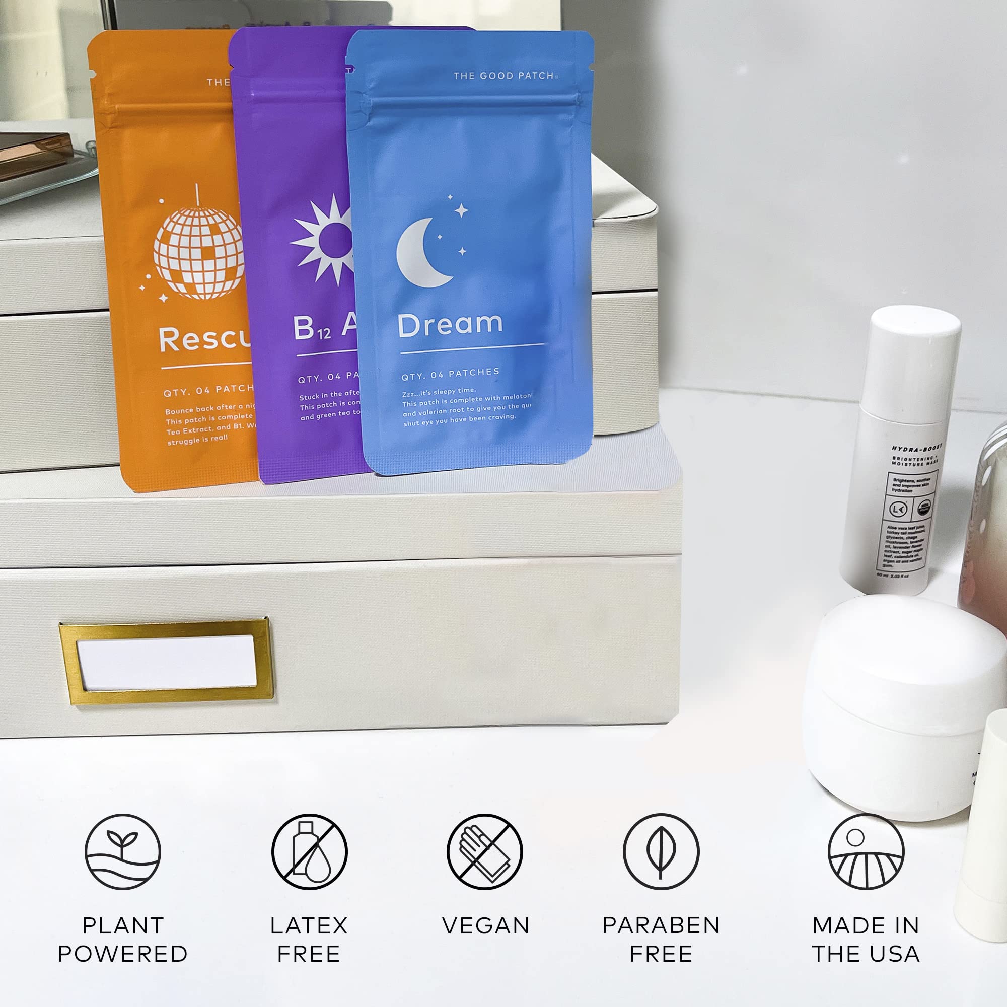 LA MEND Good Patch 3-pack packaging on display for easy daily routine.