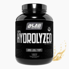 LAB NUTRITION 100% Hydrolyzed Whey vanilla bottle for quick post-workout protein
