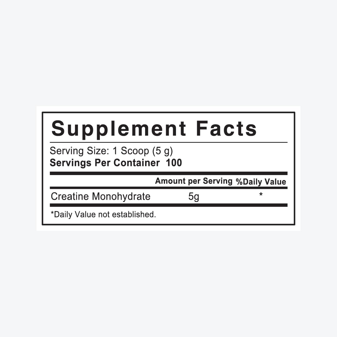 LAB NUTRITION GOL creatine micronized powder container beside measuring scoop for daily use