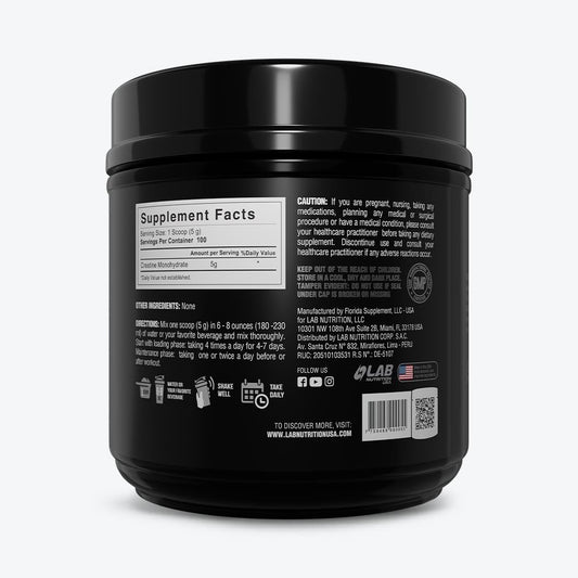 LAB NUTRITION GOL creatine micronized powder scoop ready to mix for workouts