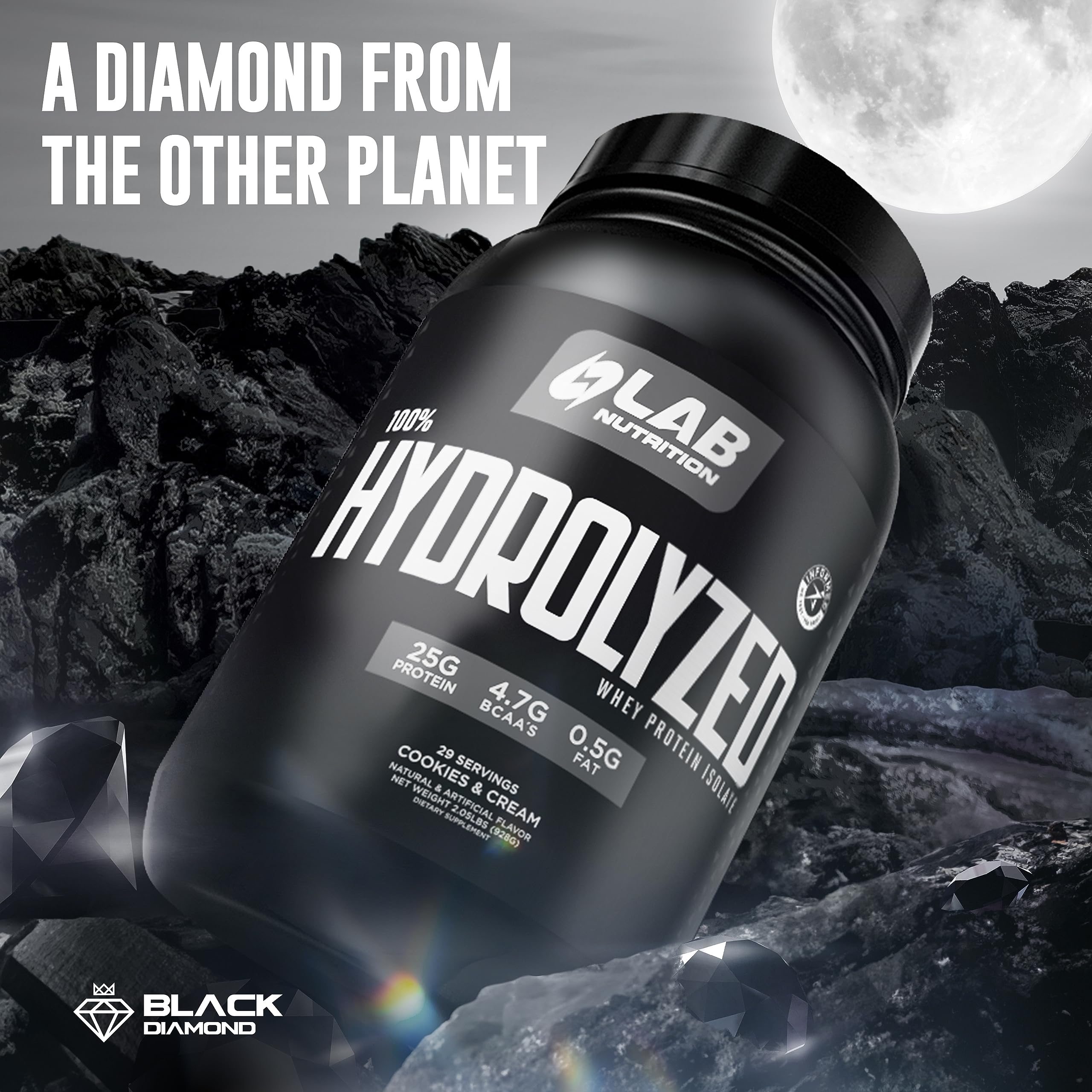 LAB NUTRITION pour glass captures smooth mix and aroma
