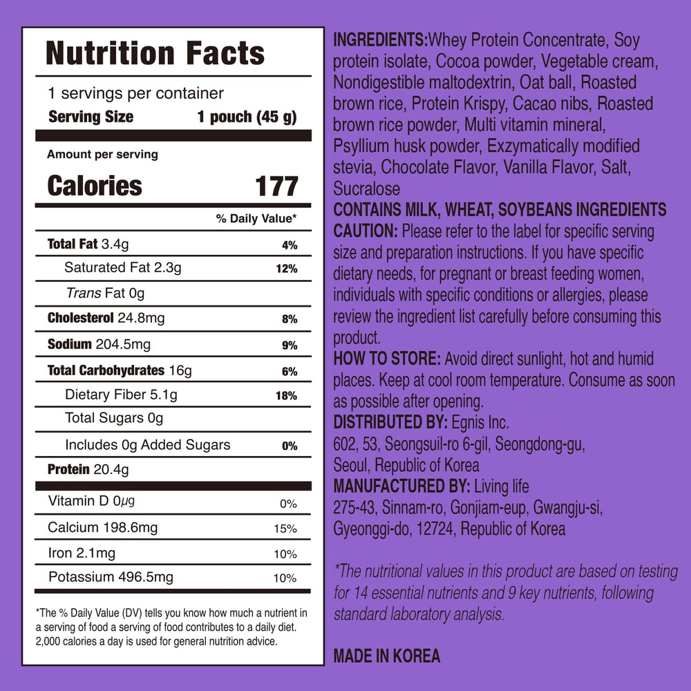 LABNOSH single-serve chocolate shake for quick meals or workouts.