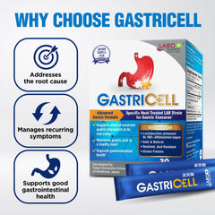 LABO Nutrition GASTRICELL sachet dispersion in water demonstrates easy mixing.