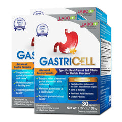 LABO Nutrition GASTRICELL tripack packaging for easy daily use and gastric balance.