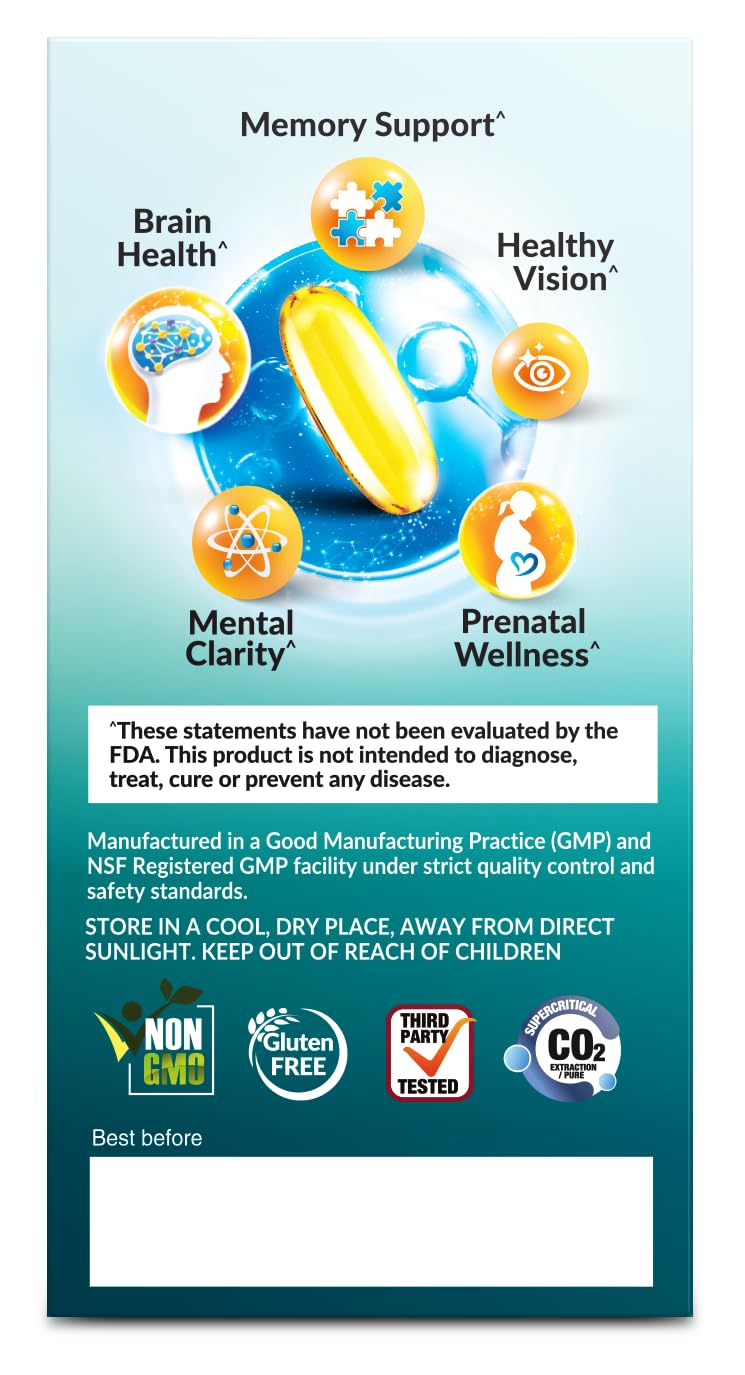 LABO Nutrition OmaxPure sustainability badge notes wild-caught source and responsible manufacturing.