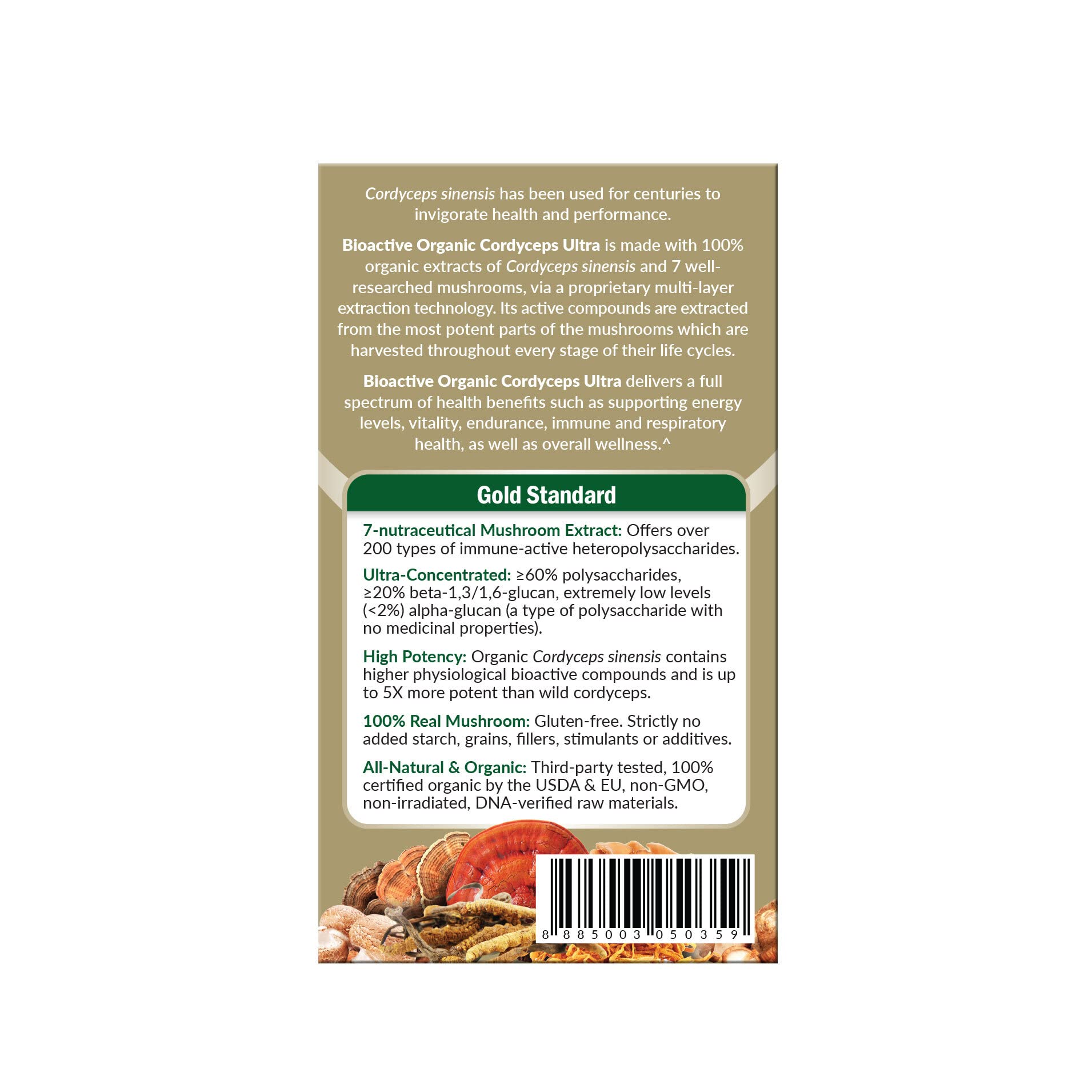 LABO Nutrition Bioactive Cordyceps Ultra capsule close-up suggests convenient daily intake