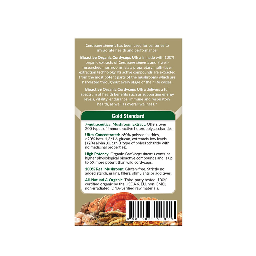 LABO Nutrition Bioactive Cordyceps Ultra capsule close-up suggests convenient daily intake