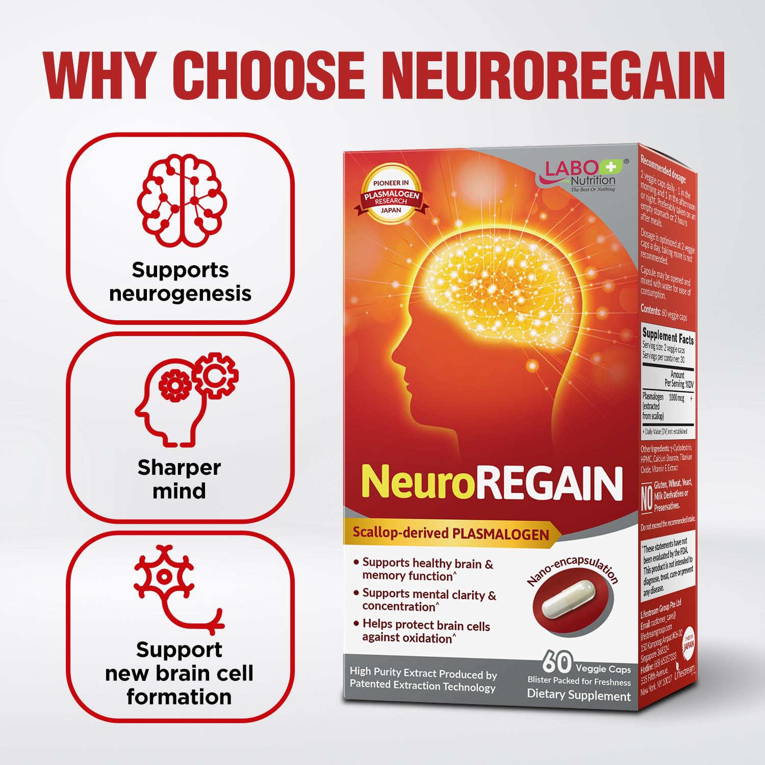 LABO Nutrition NeuroREGAIN workdesk scene suggesting improved focus during work