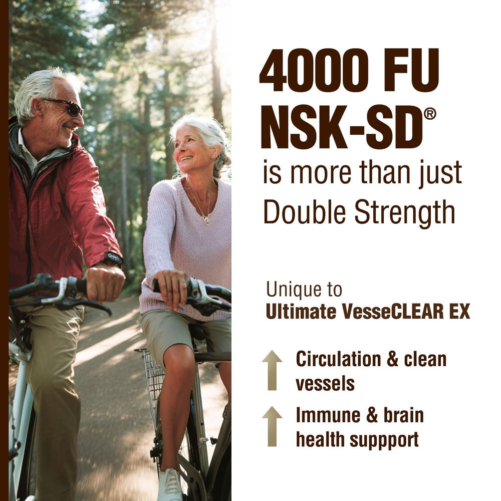 Ingredients section highlighting nattokinase NSK-SD in LABO Nutrition Ultimate VesseCLEAR EX