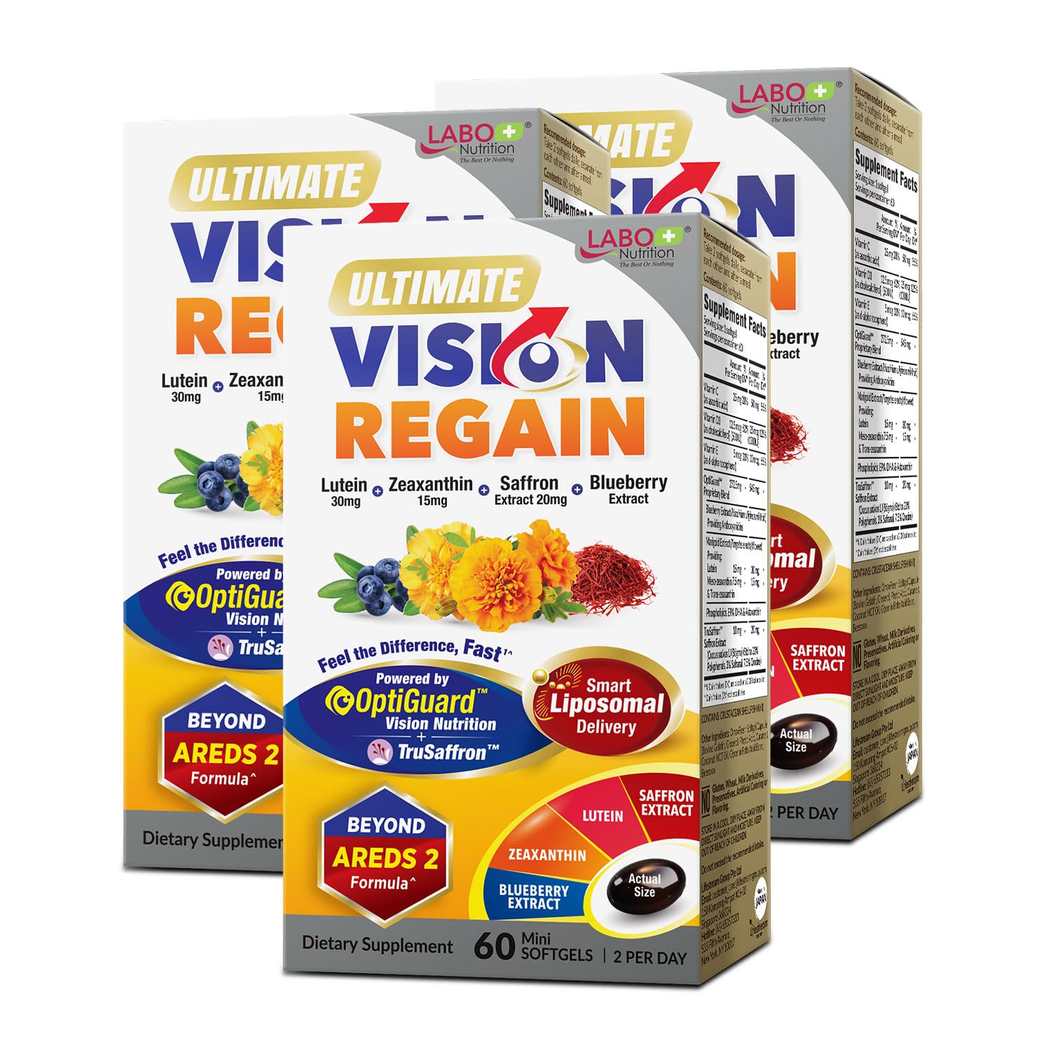 LABO Nutrition Ultimate VisionREGAIN bottle for daily eye support.