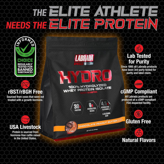 Labrada Hydro 100 scoop-dispense captures quick mix between workouts.