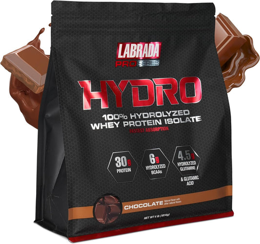 Labrada Hydro 100 bottle pouring powder for a quick post-workout shake