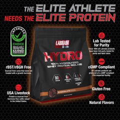 Labrada Hydro 100 scoop beside jar for a convenient protein boost