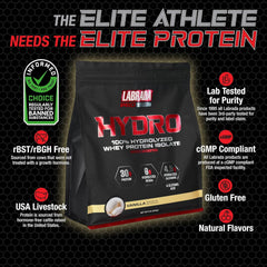 Labrada Hydro ingredient label highlighting transparency and nutrition facts.