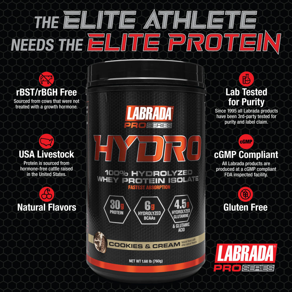 Labrada Hydro pours easily into a shaker for quick pre- or post-workout fueling.