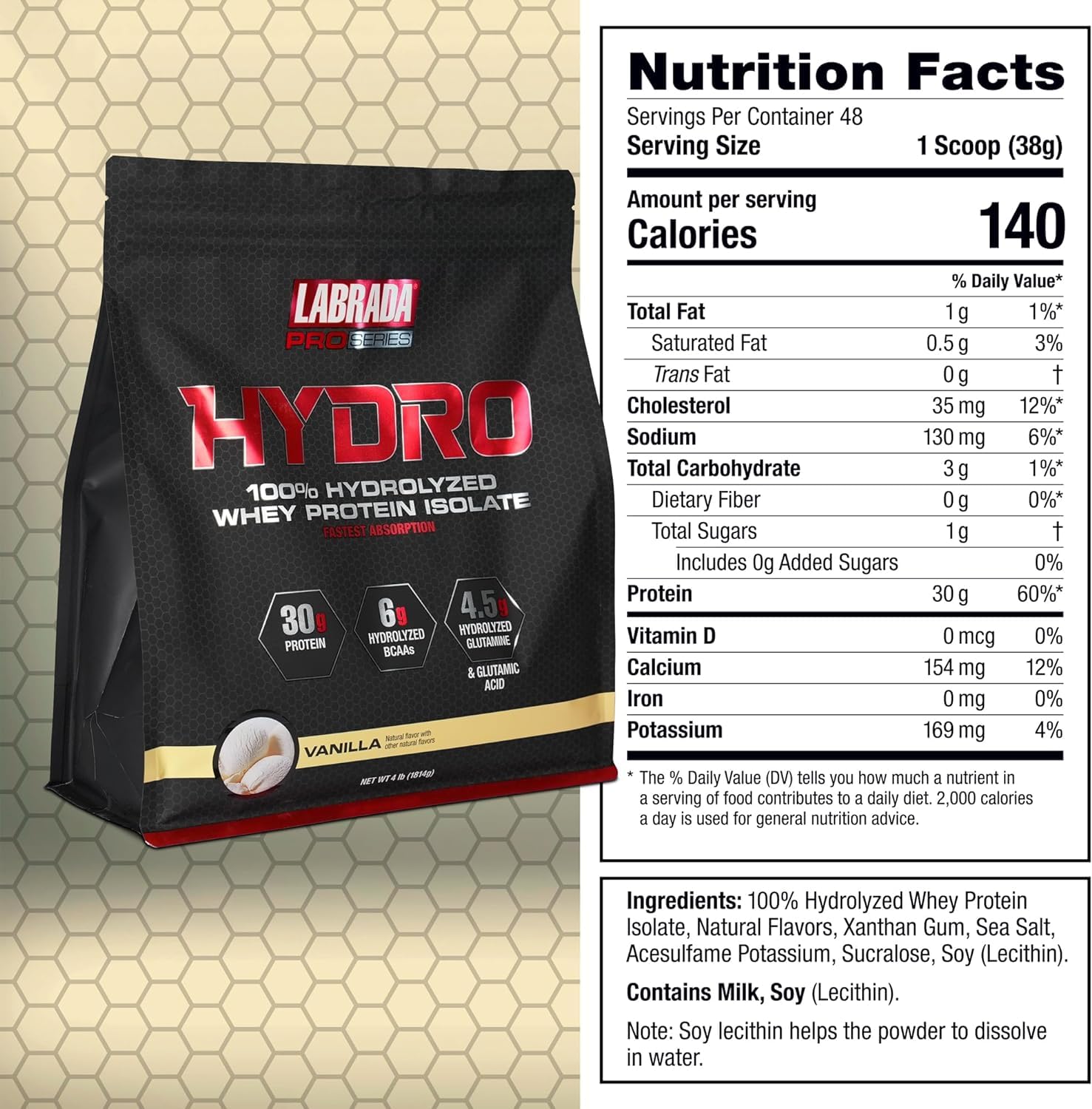 Labrada Hydro shake ready for pre- or post-workout routines.
