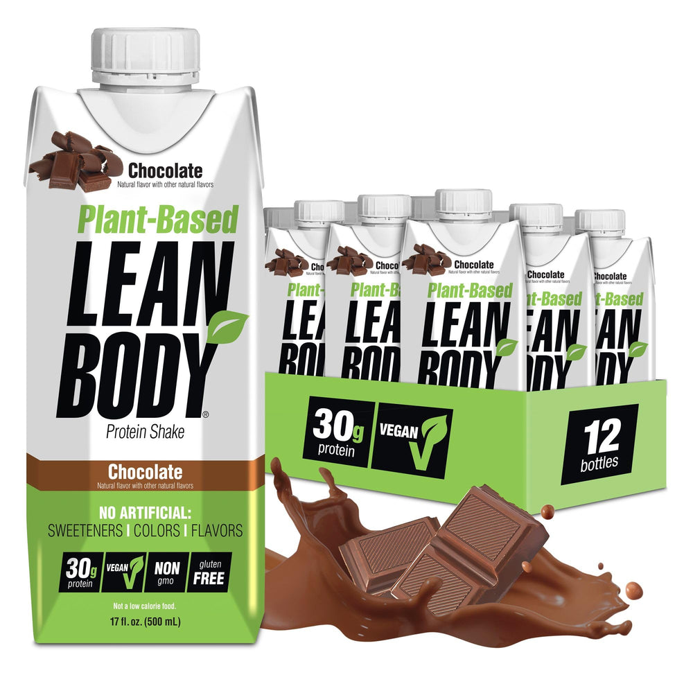 Labrada Lean Body Ready-to-Drink chocolate bottle pouring for post-workout fuel