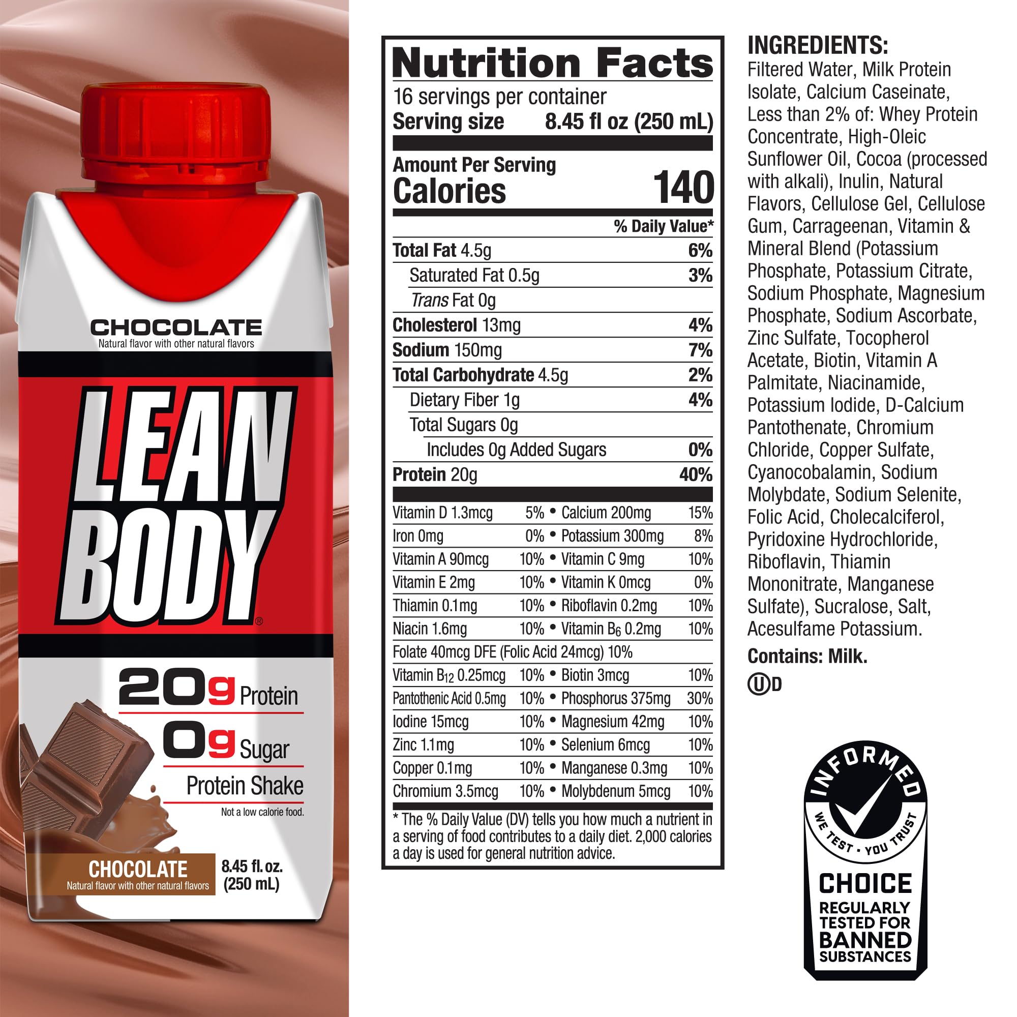 Labrada Lean Body RTD creamy chocolate shake
