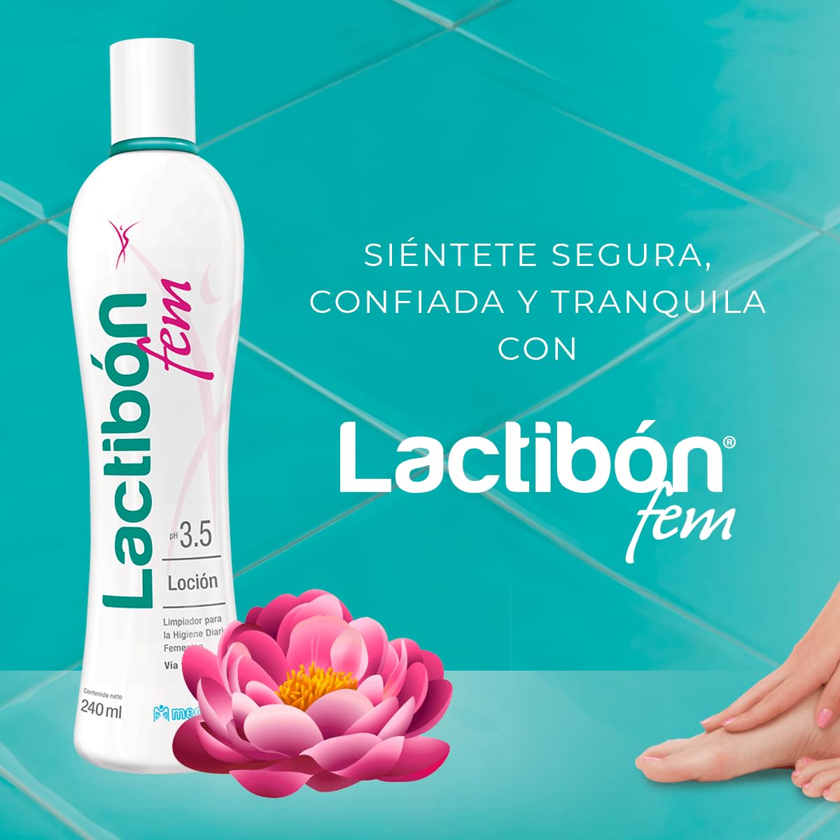 Lactibón fem pour action image illustrating easy use.