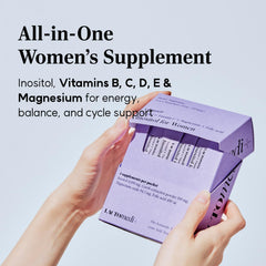 Lactomedi Inositol non-GMO plant-derived formula for women.
