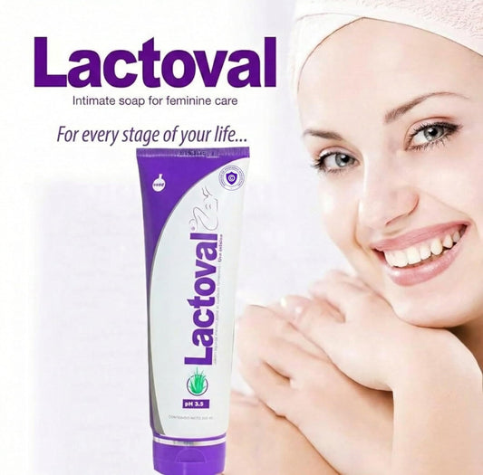 Lactoval aloe vera formula supports sensitive skin during intimate cleansing.