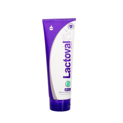 Lactoval pump bottle showing fragrance-free gentle wash for daily intimate care.