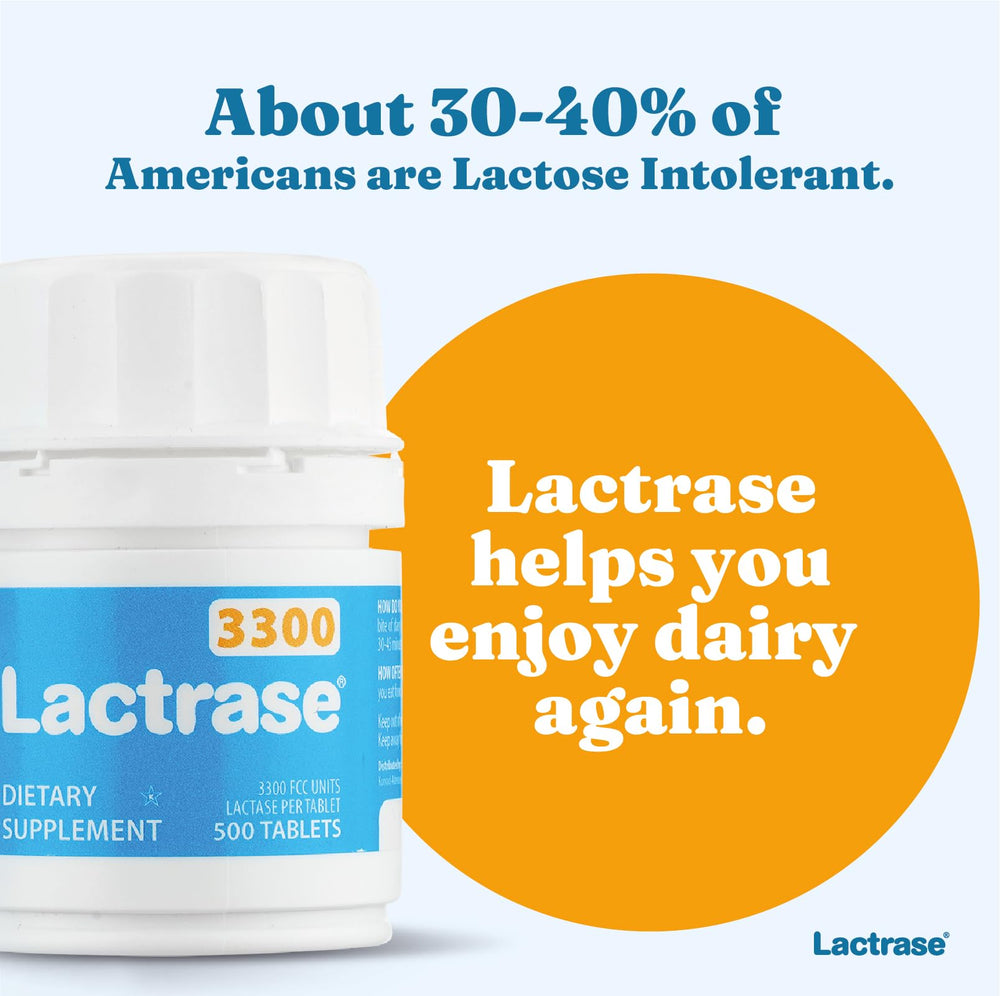 Lactrase vegetarian, gluten-free tablets free from artificial colors.