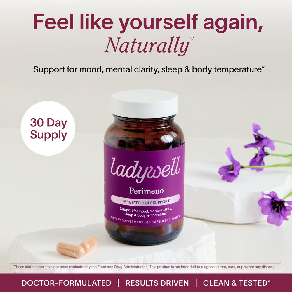 Ladywell Perimeno capsules pack for steady mood and sleep support