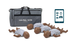 Laerdal Little Baby QCPR dark 4-pack in training setup for infant CPR