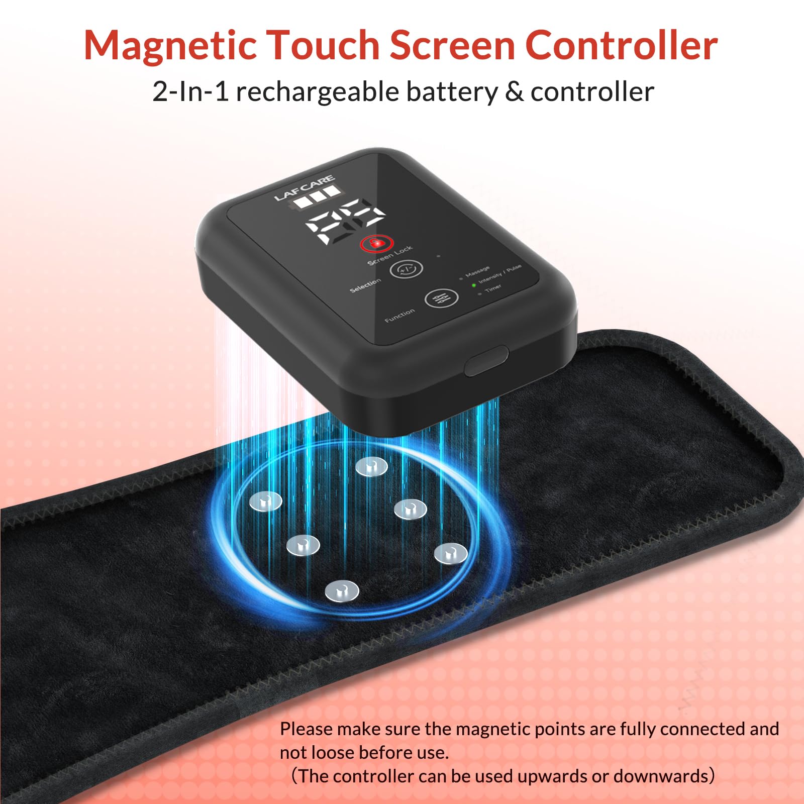 LAFCARE red light belt controller shows portable, cordless operation.