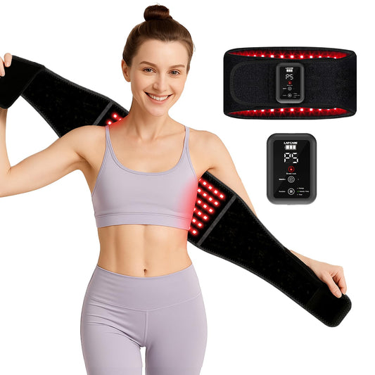 LAFCARE red light belt front view for muscle comfort at home.