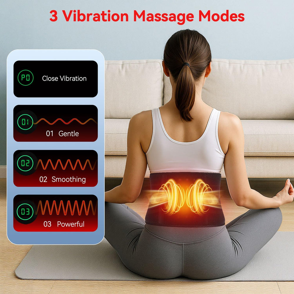 LAFCARE red light belt shows vibration massage for relaxation.