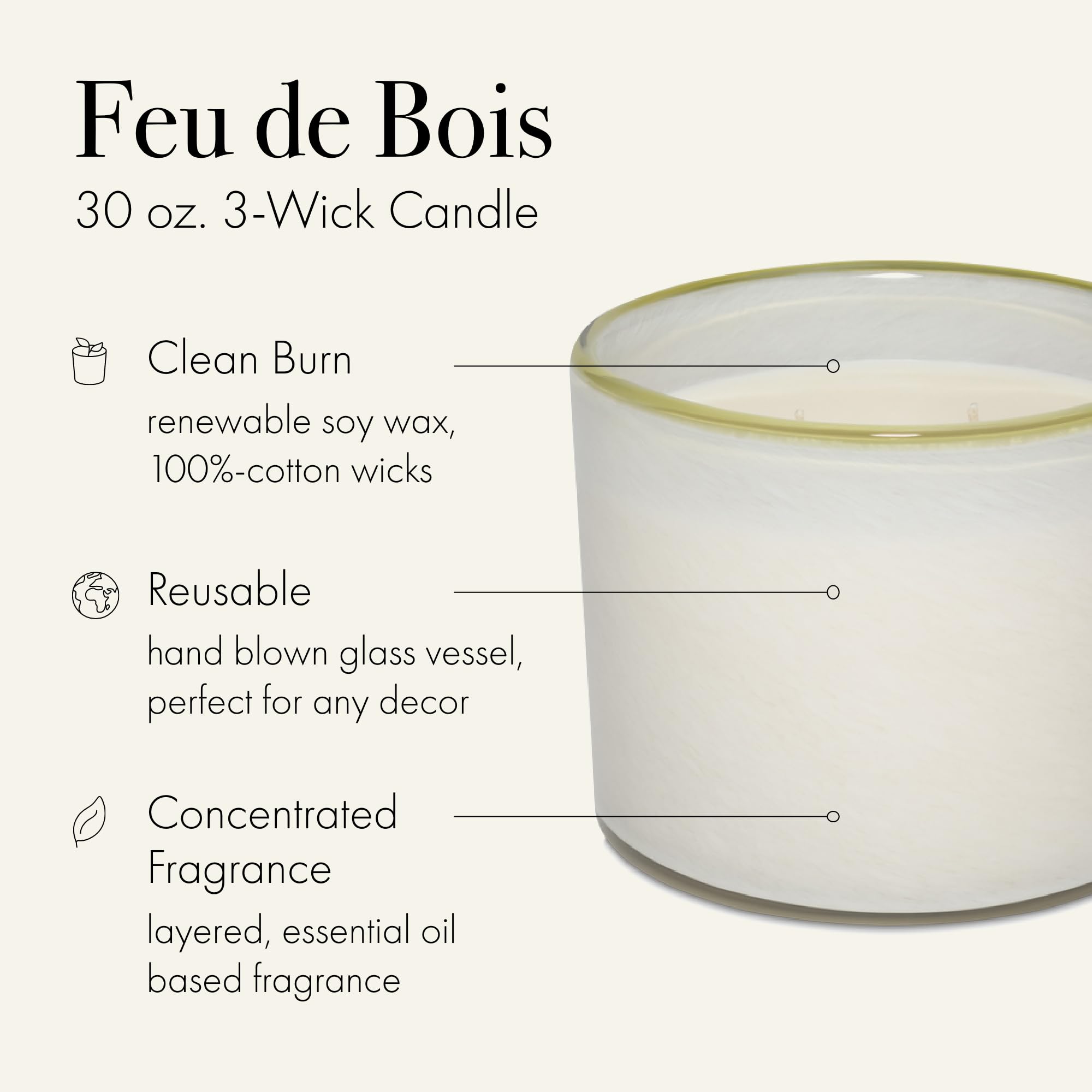 LAFCO New York Feu de Bois hand-blown glass vessel elevates home decor