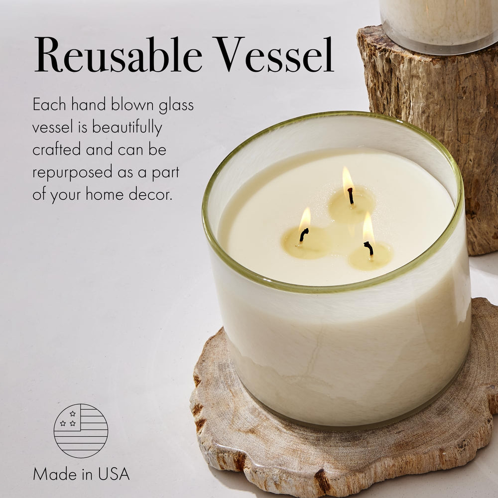 Renewable soy wax provides a clean, slow burn for Feu de Bois by LAFCO New York