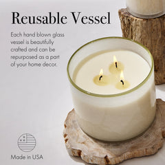 Renewable soy wax provides a clean, slow burn for Feu de Bois by LAFCO New York
