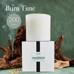 Feu de Bois smoky leather and cedarwood nuance evoke a cabin atmosphere