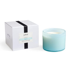 LAFCO New York Marine 3-Wick candle in a hand-blown glass vessel for elegant ambiance