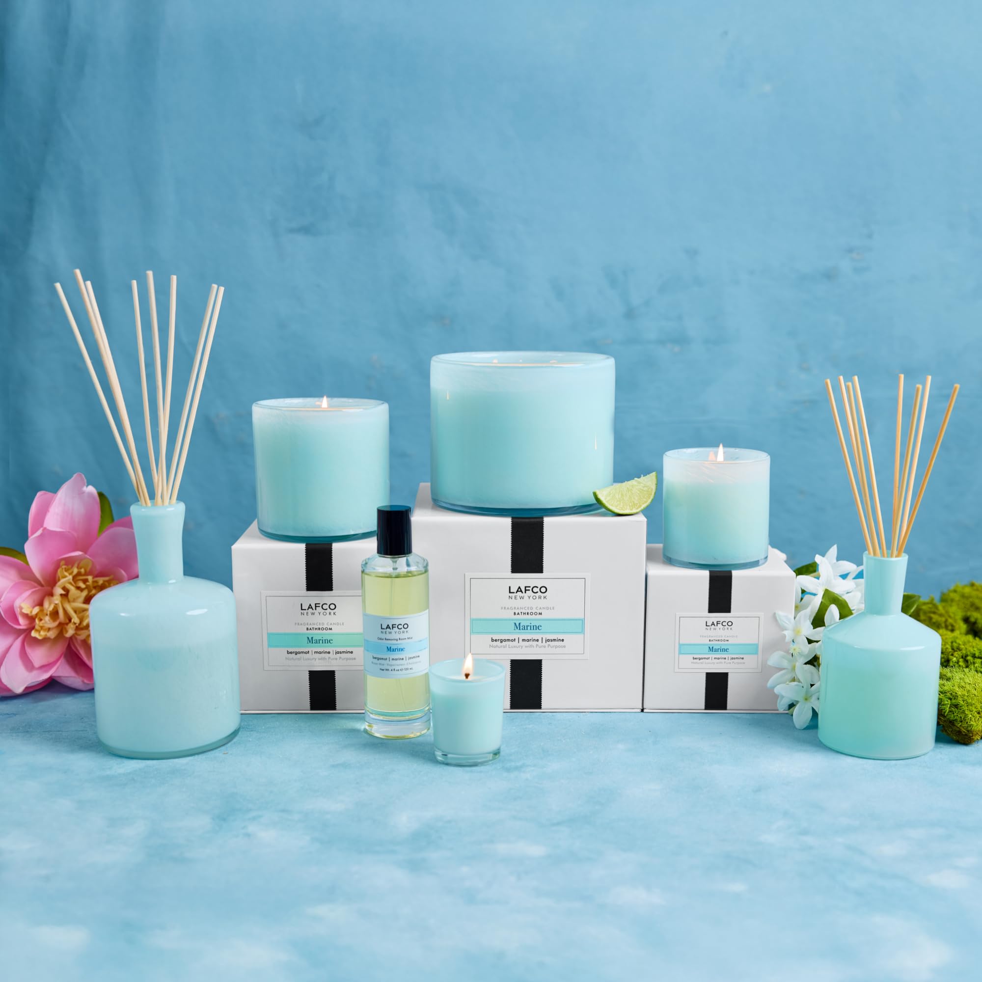 LAFCO New York Marine 3-Wick candle’s reusable glass container