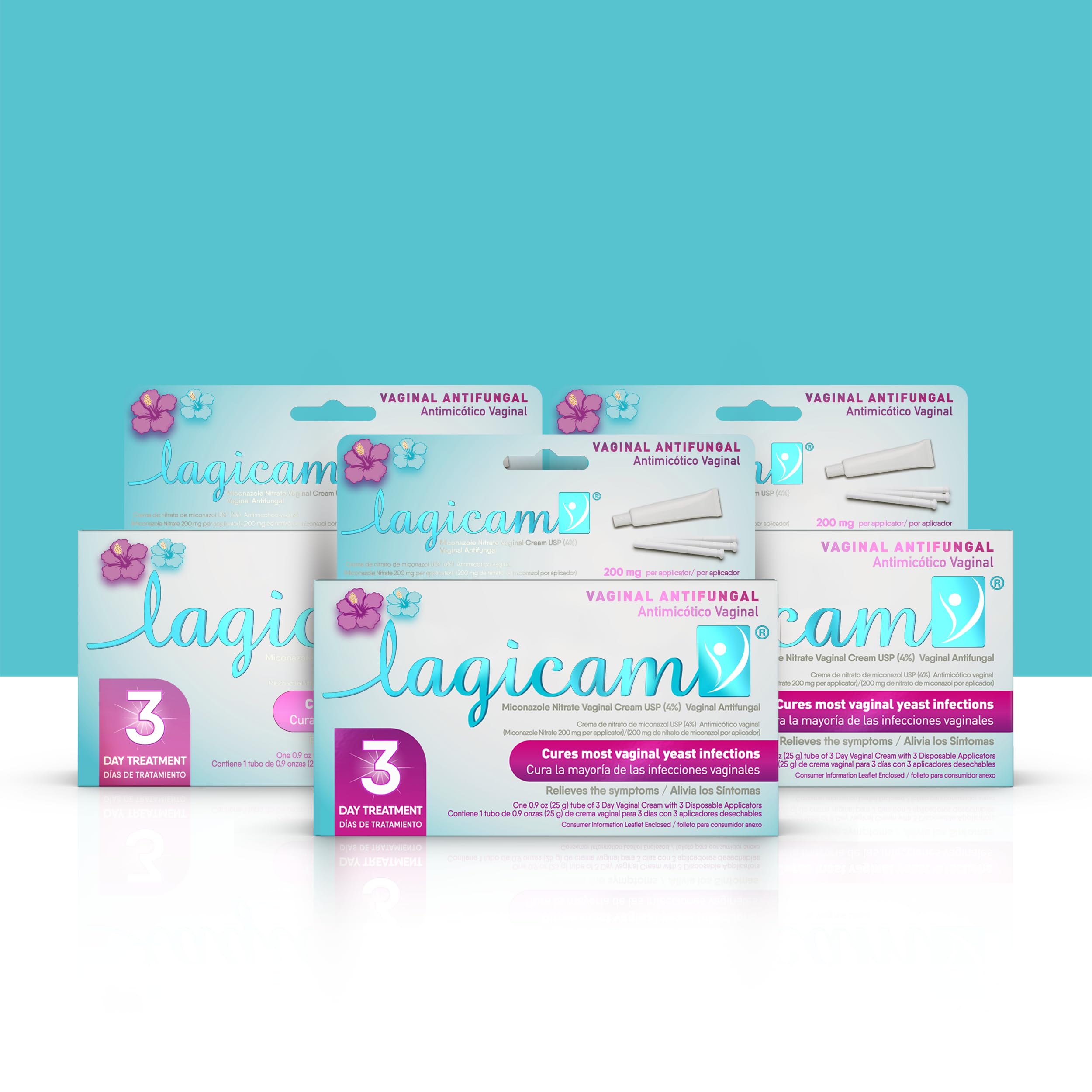 LAGICAM V 3-day treatment tube shown for fast itching relief and irritation support.