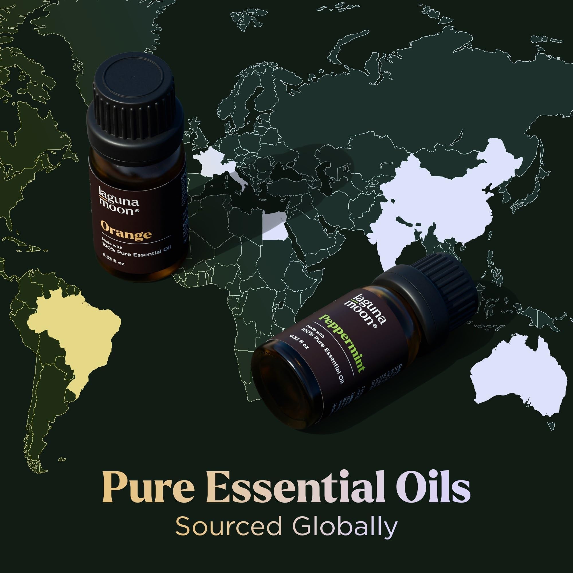 Lagunamoon lemongrass essential oil bottle for bright, energizing scents.
