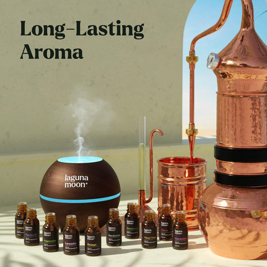 Lagunamoon tea tree essential oil bottle ideal for natural cleaning blends.