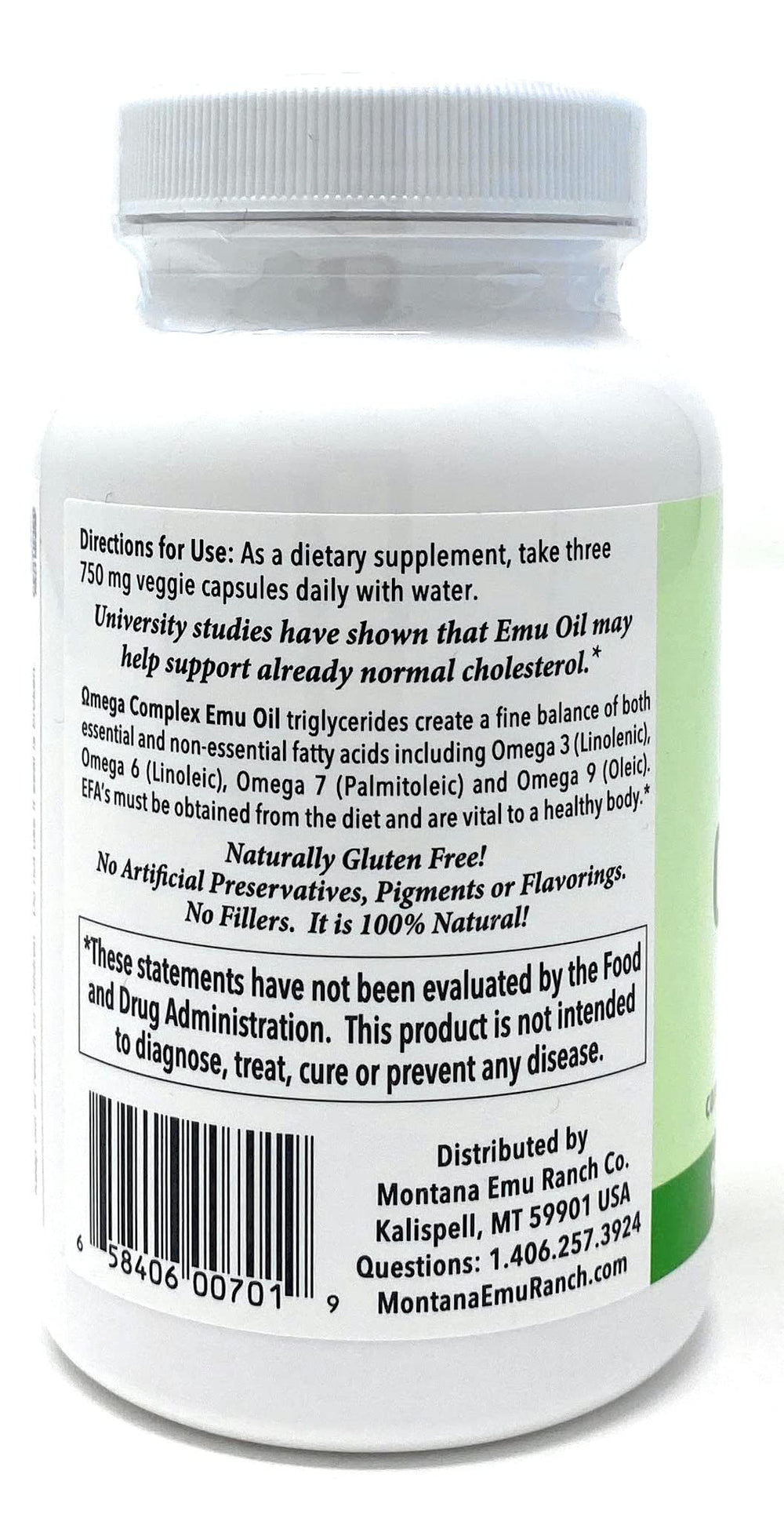 Close-up of EMUtrients omega-softgels for convenient daily supplement use.