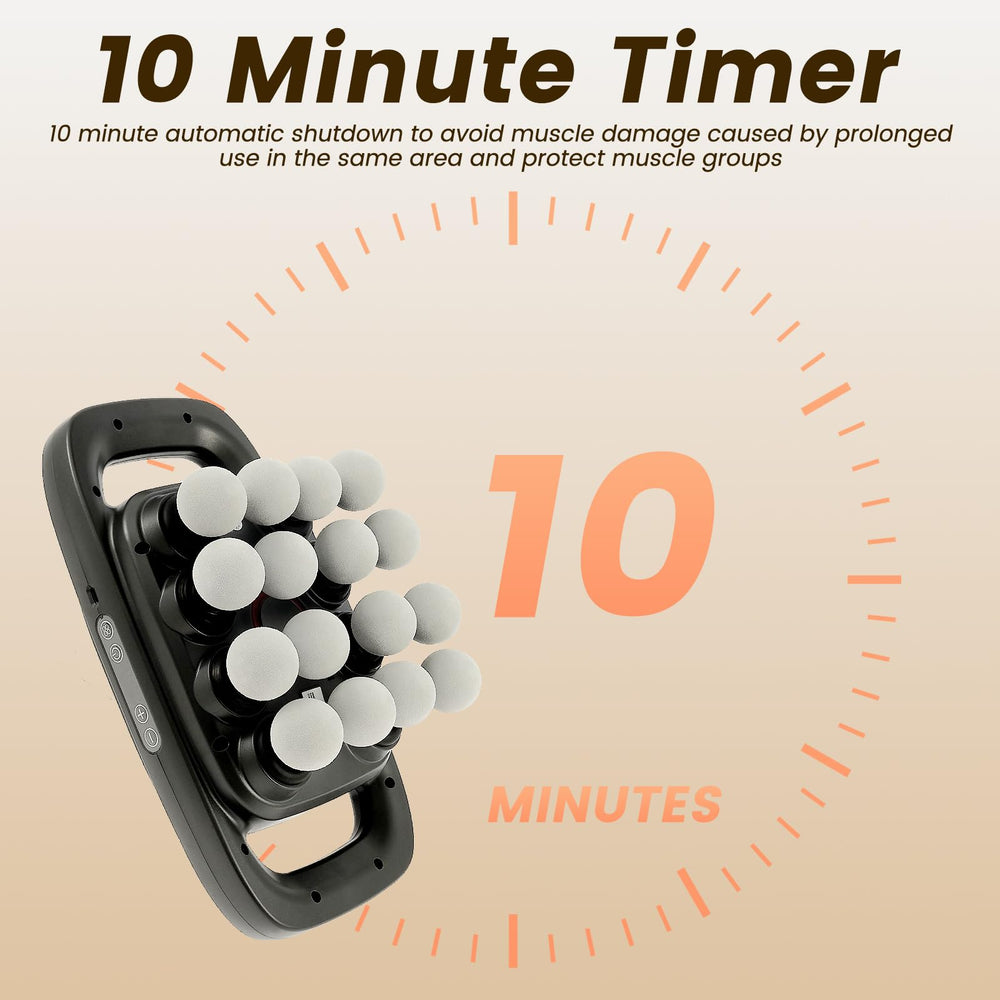 LAINIUTE massage gun usable while lying down for hands-free relaxation.