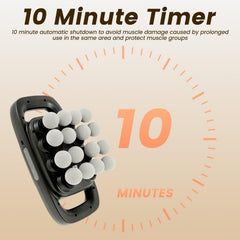 LAINIUTE massage gun usable while lying down for hands-free relaxation.