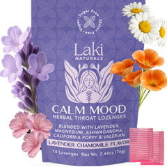 Laki Naturals Calm Mood Lozenges bottle for an easy calming routine.