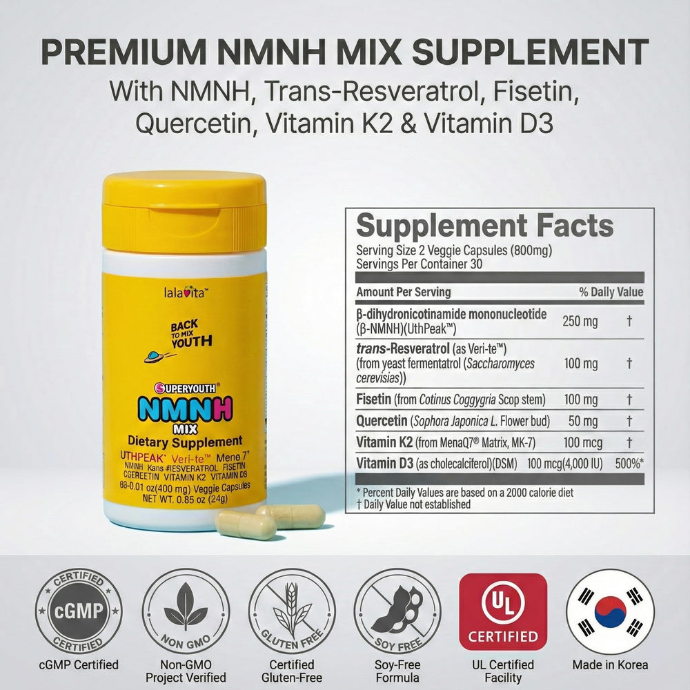 Lalavita SuperYouth quercetin pill highlighting antioxidant potential