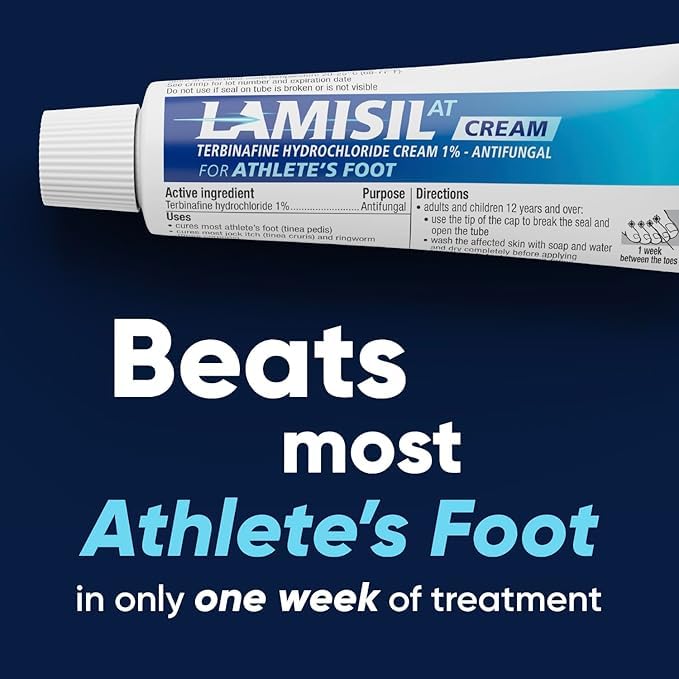Lamisil brand label on packaging conveys trusted antifungal care