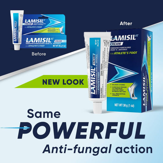 Lamisil cream application closeup illustrating easy daily use
