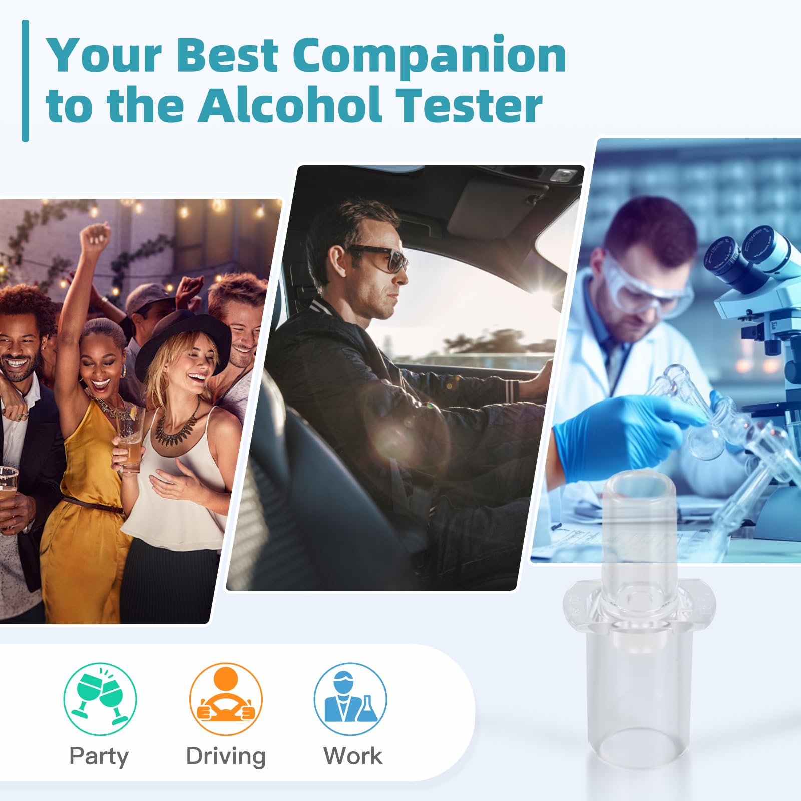 Lamwinsco breathalyzer mouthpieces packaged for on-the-go use and easy portability