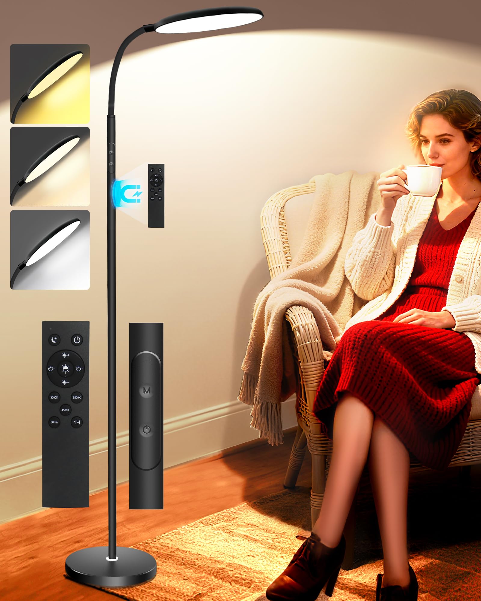 LanAqua Light Therapy Lamp front view for daytime mood support and energy